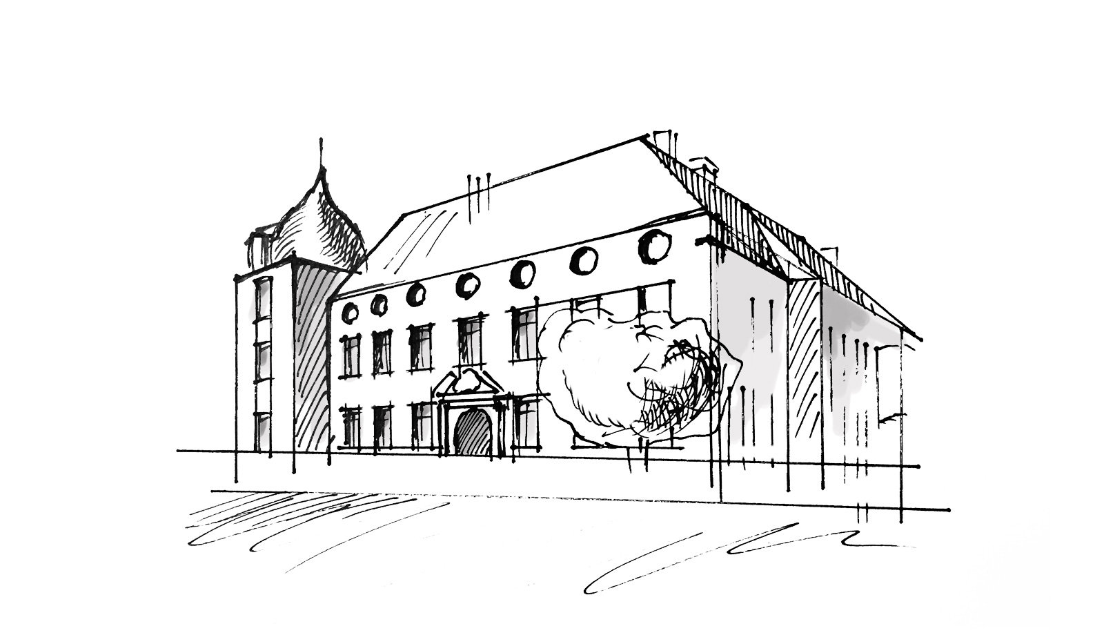 Schloss Föhren - Illustration des Schlosses