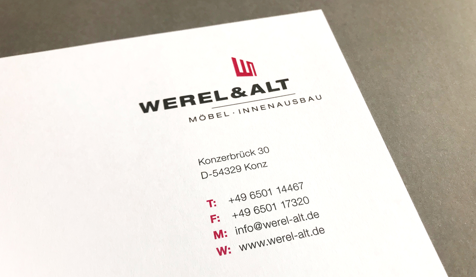 Werel und Alt GmbH, Konz - Briefbogenkopf